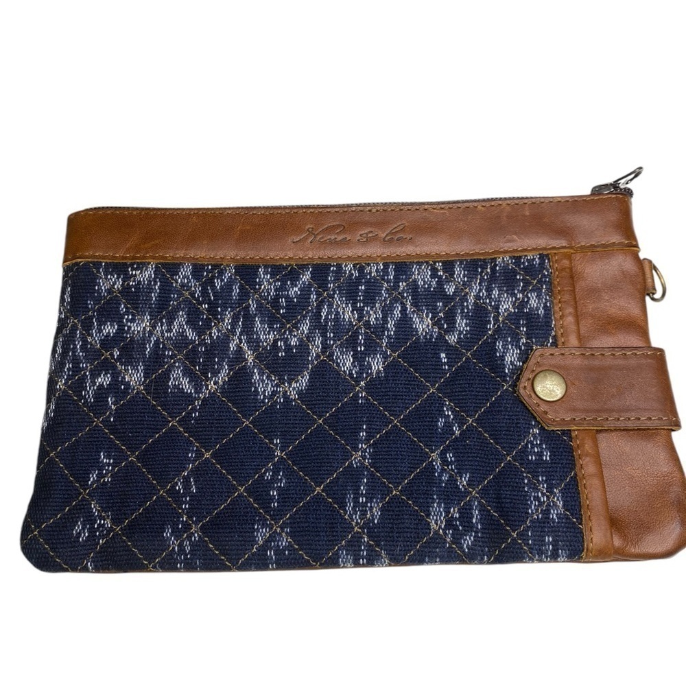 Nena & Co Handwoven Everything Clutch Wristlet with Leather